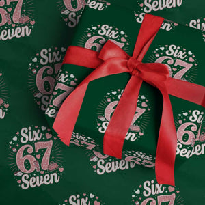 Funny Six Seven Tennis Meme Wrapping Paper Roll Gen Z Valentine TS12 Green Print Your Wear