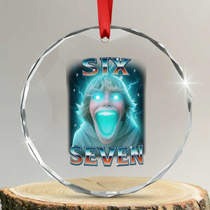 Funny Six Seven The Mason 67 Kid Gen Alpha Meme Crystal Glass Ornament TS11 Transparent Glass 3'' Circle Print Your Wear