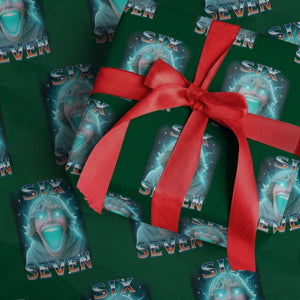 Funny Six Seven The Mason 67 Kid Gen Alpha Meme Wrapping Paper Roll TS11 Green Print Your Wear