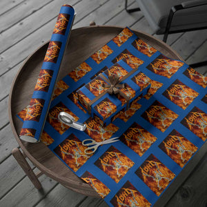 Funny Skeleton ADHD Wrapping Paper Roll Meme Flames Neurodivergent Gen Z TS10 Blue Print Your Wear