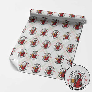 Funny Skeleton Beer Christmas Wrapping Paper Roll Support Day Drinking TS14 Christmas Plaid Print Your Wear