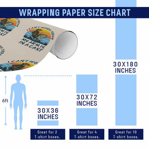 Funny Skeleton Camo Fishing Wrapping Paper Roll I Can Not Work Today My Arm Is In A Cast TS14 Print Your Wear