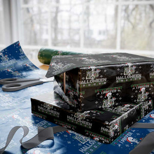 Funny Skeleton Christmas Wrapping Paper Roll I Prefer Halloween Spooky Xmas Holiday TS02 Black Print Your Wear