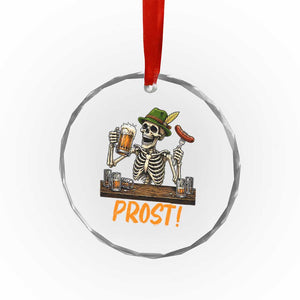 Funny Skeleton Oktoberfest Crystal Glass Ornament Prost Beer Lover Bavarian Gift