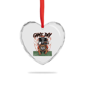 Funny Skeleton Playing Football Heart Crystal Glass Ornament Game Day Gift TS12 Print Your Wear