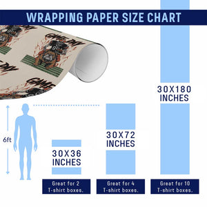 Funny Skeleton Playing Football Wrapping Paper Roll Game Day Gift TS12 Print Your Wear