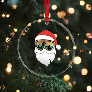 Funny Ski Christmas Winter Sport Skiing Santa Hat Crystal Glass Ornament TS11 Print Your Wear