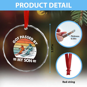 Funny Ski Dad Crystal Glass Ornament Got Passed By My Son Retro Vintage TS11 Print Your Wear