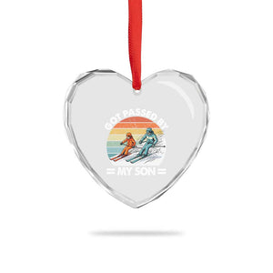 Funny Ski Dad Heart Crystal Glass Ornament Got Passed By My Son Retro Vintage TS11 Print Your Wear