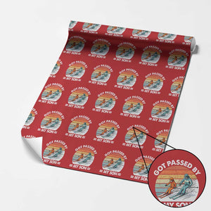 Funny Ski Dad Wrapping Paper Roll Got Passed By My Son Retro Vintage TS11 Red Print Your Wear