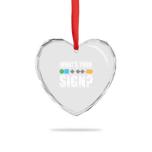 Funny Ski Snowboard Whats Your Sign Heart Crystal Glass Ornament TS11 Print Your Wear
