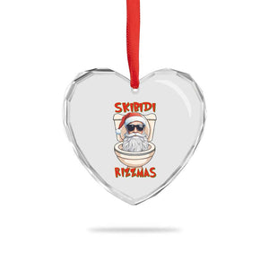 Funny Skibidi Rizzmas Santa Toilet Meme Heart Crystal Glass Ornament TS09 Print Your Wear