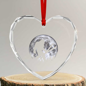 Funny Skiing Bigfoot Ski Winter Sport Moon Heart Crystal Glass Ornament TS11 Transparent Glass 3'' Heart Print Your Wear