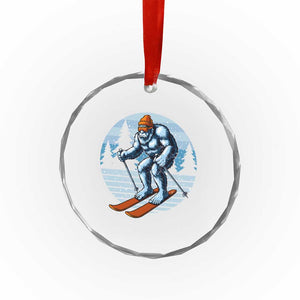 Funny Skiing Bigfoot Ski Winter Sport Yeti Snowboarder Skier Crystal Glass Ornament TS11 Print Your Wear
