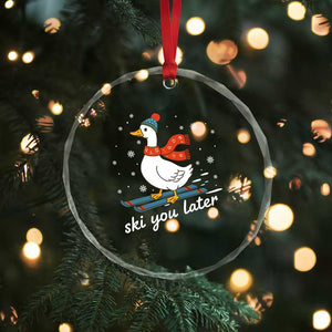 Funny Skiing Goose Crystal Glass Ornament Ski You Later Winter Vacation Sport TS11 Print Your Wear