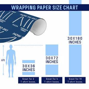 Funny Skiing Instructor Wrapping Paper Roll How To Ski Food Lover Winter Sport TS11 Print Your Wear