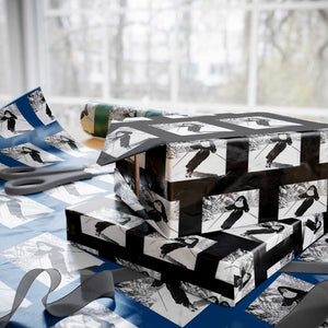 Funny Skiing Nun Graphics Photo Skier Winter Sport Wrapping Paper Roll TS11 Black Print Your Wear