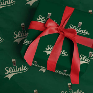 Funny Slainte Cheers Stout Beer Irish Shamrock St Patrick's Day Wrapping Paper Roll TS11 Green Print Your Wear