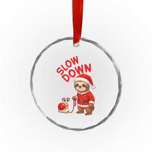 Funny Sloth Snail Christmas Crystal Glass Ornament Slow Down Xmas TS14 Print Your Wear