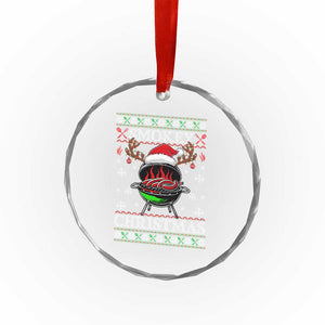 Funny Smokey Christmas Grilling Crystal Glass Ornament BBQ Meat Father's Day TS11 Print Your Wear