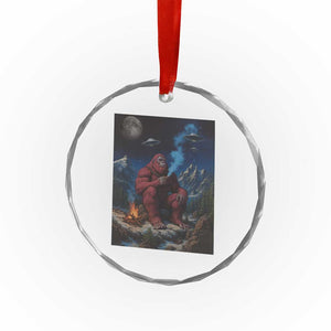 Funny Smoking Bigfoot Crystal Glass Ornament Vintage Cigarette Sasquatch UFO Cryptid Meme TS10 Print Your Wear