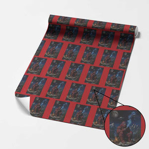 Funny Smoking Bigfoot Wrapping Paper Roll Vintage Cigarette Sasquatch UFO Cryptid Meme TS10 Red Print Your Wear