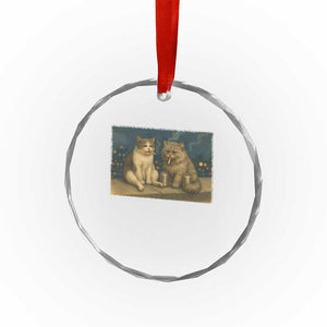 Funny Smoking Cat Crystal Glass Ornament Meme Cool Kitten With Cigarette TS12 Print Your Wear