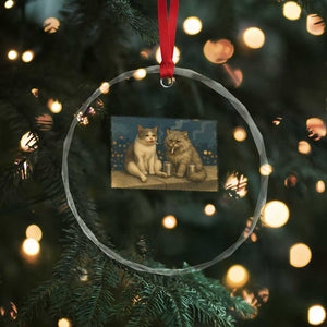 Funny Smoking Cat Crystal Glass Ornament Meme Cool Kitten With Cigarette TS12 Print Your Wear