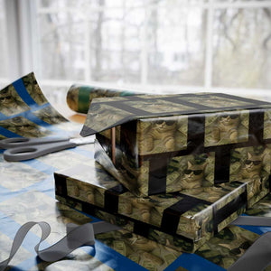 Funny Smoking Cat Selfie Meme Wrapping Paper Roll Gen Z Joke TS14 Black Print Your Wear