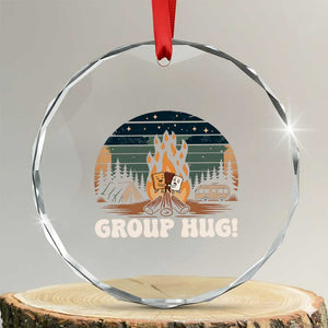 Funny Smores Camping Crystal Glass Ornament Group Hug TS12 Transparent Glass 3'' Circle Print Your Wear
