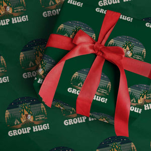 Funny Smores Camping Wrapping Paper Roll Group Hug TS12 Green Print Your Wear