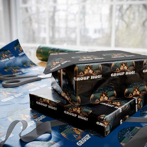 Funny Smores Camping Wrapping Paper Roll Group Hug TS12 Black Print Your Wear