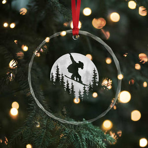Funny Snowboard Cowboy Moon Snowboarding Winter Sports Crystal Glass Ornament TS11 Print Your Wear