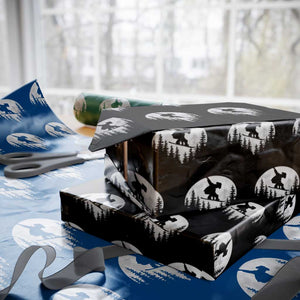 Funny Snowboard Cowboy Moon Snowboarding Winter Sports Wrapping Paper Roll TS11 Black Print Your Wear