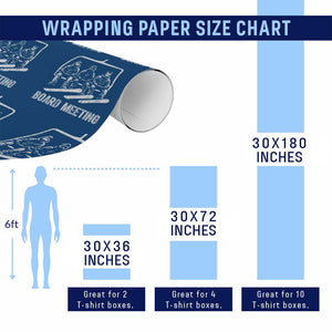 Funny Snowboarding Board Meeting Wrapping Paper Roll Chairlift Snowboarders Powder Junkies TS02 Print Your Wear
