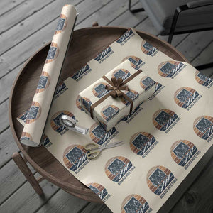 Funny Snowboarding Board Meeting Wrapping Paper Roll Retro Chairlift Snowboarders Powder Junkies TS02 Beige Print Your Wear