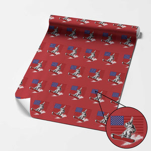 Funny Snowboarding Lover American Flag Winter Sport Wrapping Paper Roll TS11 Red Print Your Wear