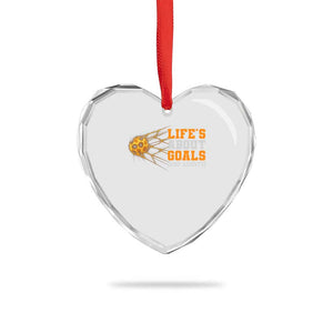 Funny Soccer Heart Crystal Glass Ornament Life Is About Goals And Assists Youth Soccer TS10 Print Your Wear