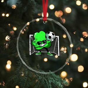 Funny Soccer Shamrock Crystal Glass Ornament Dabbing Player St. Patrick's Day TS02 Print Your Wear