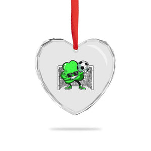 Funny Soccer Shamrock Heart Crystal Glass Ornament Dabbing Player St. Patrick's Day TS02 Print Your Wear