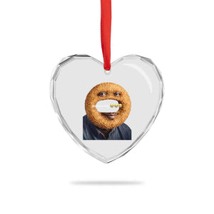 Funny Sonion Ring Cursed Meme Graphic Heart Crystal Glass Ornament Surreal Deep Fried Onion Ring Joke
