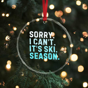 Funny Sorry I Cant It Is Ski Season Crystal Glass Ornament Winter Sports Ski Athlete TS11 Print Your Wear