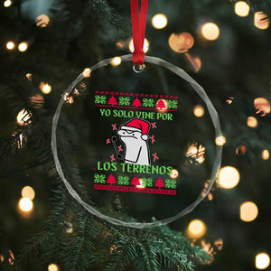 Funny Spanish Ugly Xmas Crystal Glass Ornament Yo Solo Vine Por Los Terrenos I'm Just Here For Feliz Navidad TS02 Print Your Wear