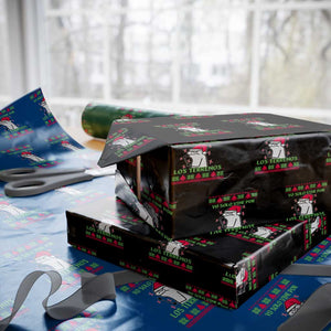 Funny Spanish Ugly Xmas Wrapping Paper Roll Yo Solo Vine Por Los Terrenos I'm Just Here For Feliz Navidad TS02 Black Print Your Wear