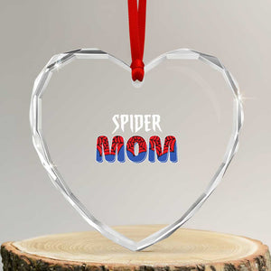 Funny Spider Mom Heart Crystal Glass Ornament Son Birthday Party TS02 Transparent Glass 3'' Heart Print Your Wear