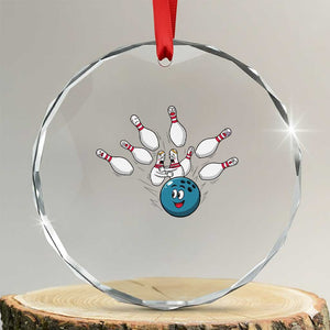 Funny Sport Bowler Gift Crystal Glass Ornament Bowling Ball Chasing Pins TS12 Transparent Glass 3'' Circle Print Your Wear