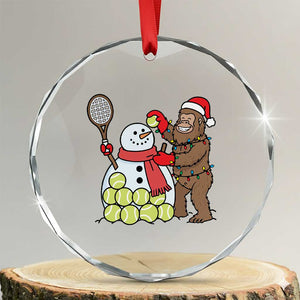 Funny Squatch Christmas Tennis Gift Crystal Glass Ornament Bigfoot Player Enthusiast TS12 Transparent Glass 3'' Circle Print Your Wear