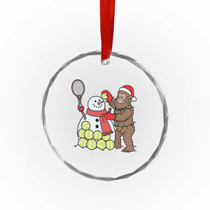 Funny Squatch Christmas Tennis Gift Crystal Glass Ornament Bigfoot Player Enthusiast TS12 Print Your Wear