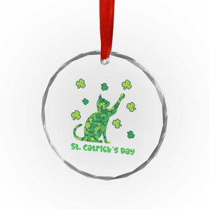 Funny St Catricks Day Crystal Glass Ornament Lucky Shamrock Cat Saint Pattys TS12 Print Your Wear