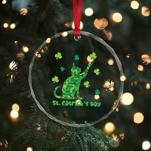 Funny St Catricks Day Crystal Glass Ornament Lucky Shamrock Cat Saint Pattys TS12 Print Your Wear
